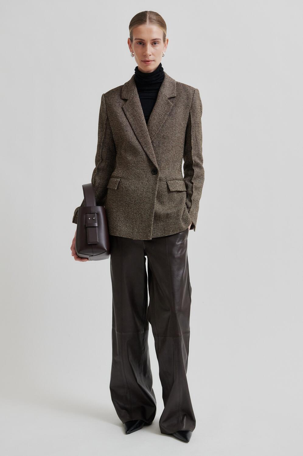 Letho læderbukser - Chocolate Plum